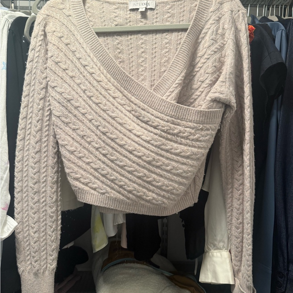 Intermix Cream Cable Knit Sweater